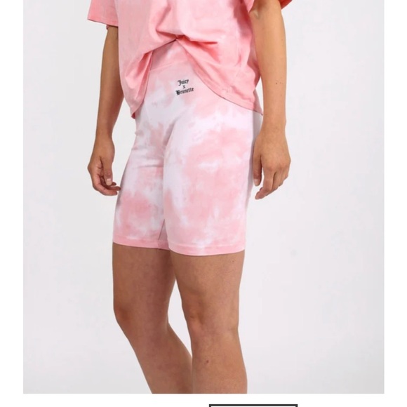 Juicy X Brunette the label women’s tye dye pink marble biker shorts XS - Picture 3 of 7